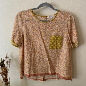 Madewell Button Back Pocket Top in Jaipur Floral